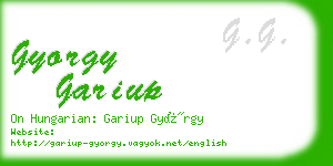 gyorgy gariup business card